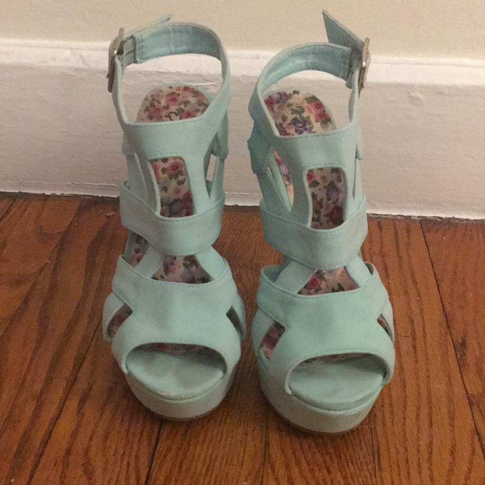 Mint Strappy Heels
